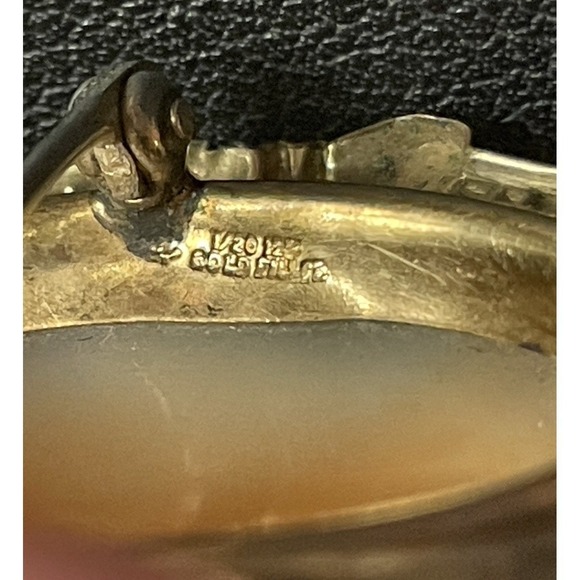 Gold Filled Shell Cameo Brooch Pendant Hand Carved 1/20 12k GF Vintage - Picture 12 of 14